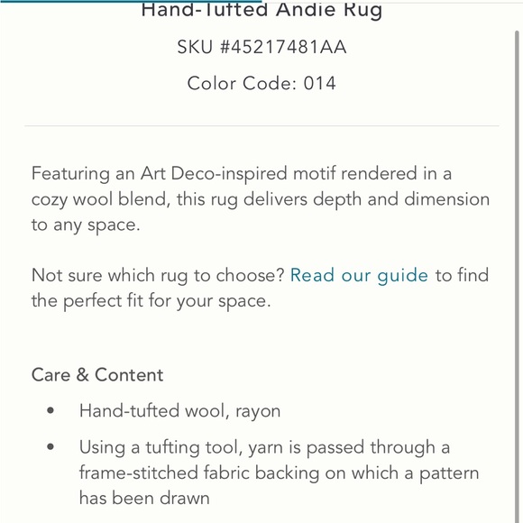 Andie tufted art deco rug * - Picture 5 of 7